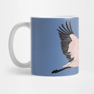 Pink and black flying cranes Mug